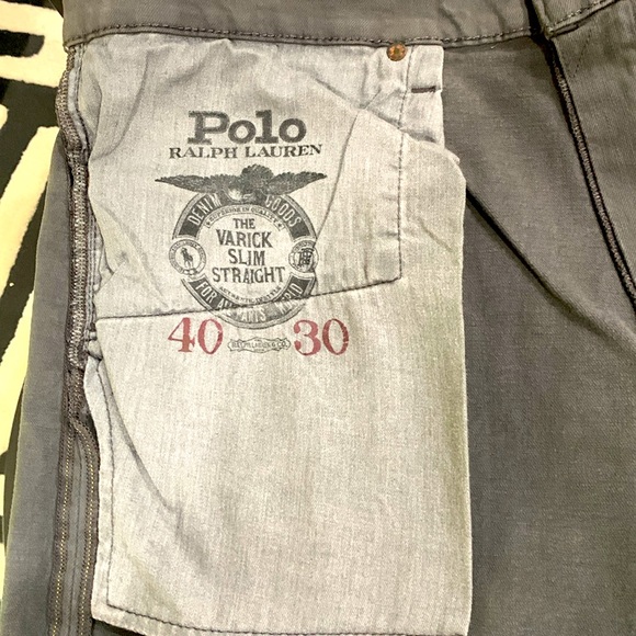 Men’s POLO RALPH LAUREN gray denim The Varick Slim Straight 40x30 - Picture 5 of 6